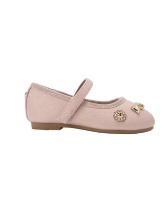Toddler Shimmer PU Flats - Dressy and Comfortable Shoes with Charm Accents