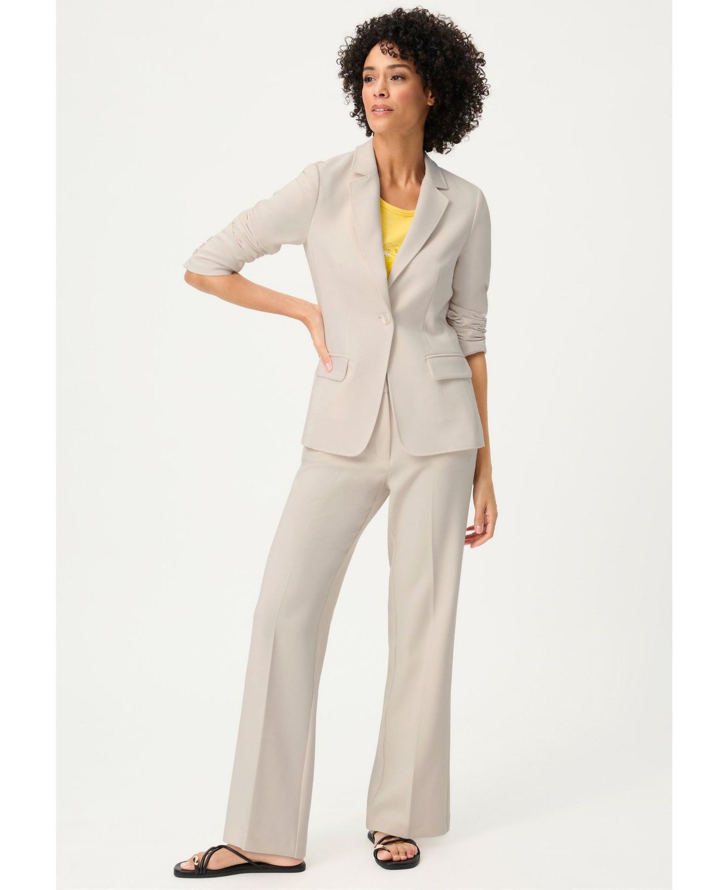 Женский пиджак Olsen Tailored Blazer, цвет: Льняной бежевый — фото 4
