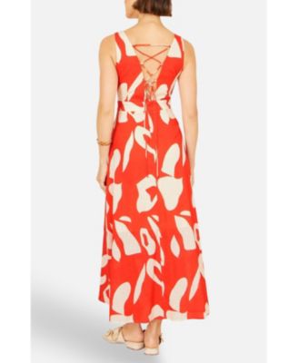 Women's Cotton Abstract Print Maxi Dress