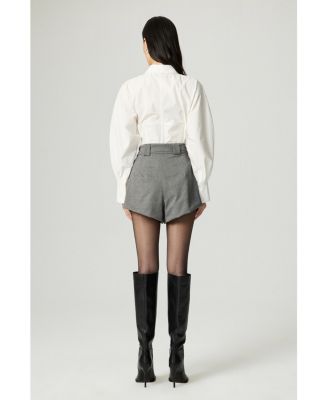 Women's Belted High-Waist Mini Shorts