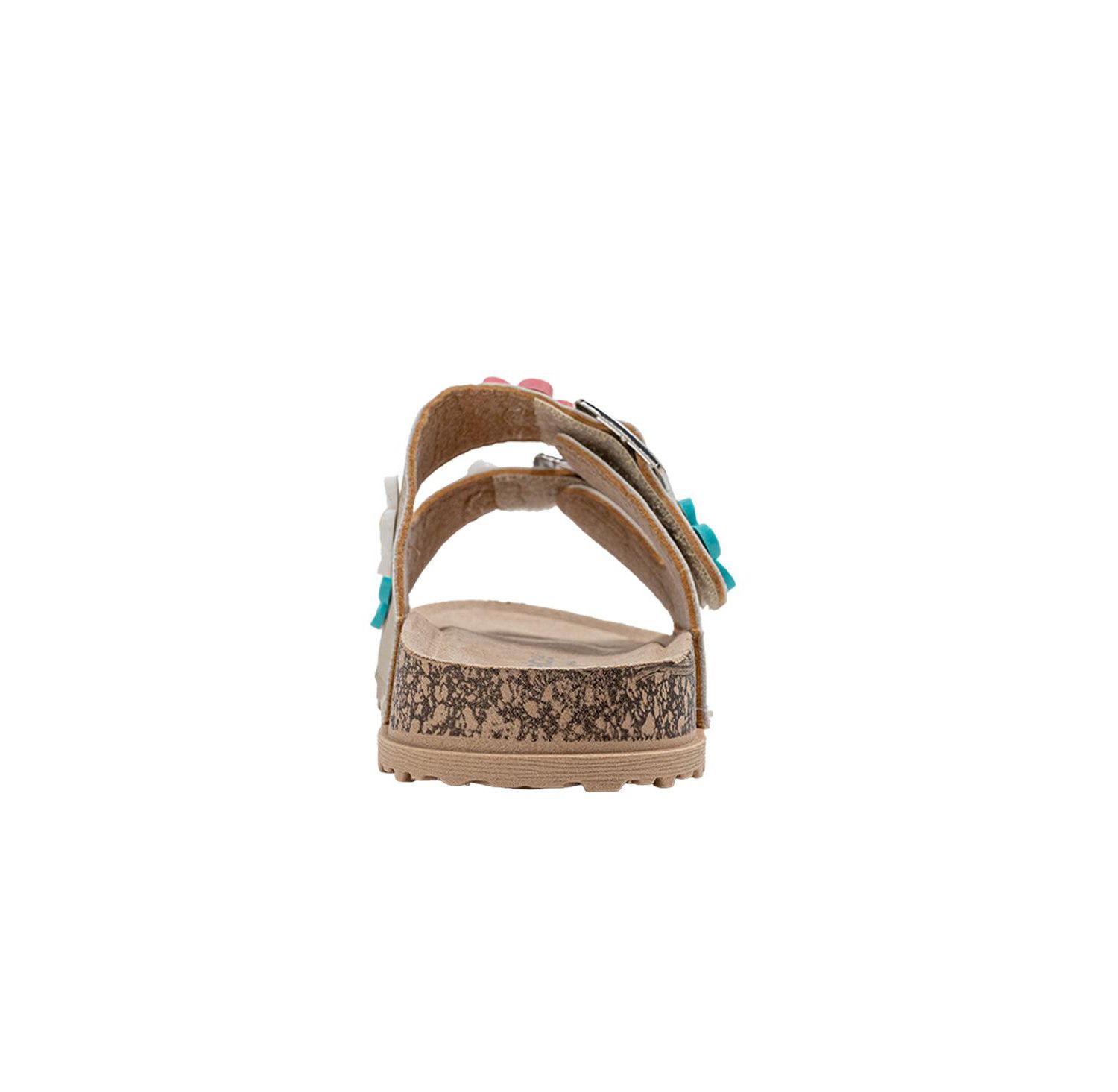 Big Girls Footbed Sandals - Lightweight and comfy, with Adjustable Buckles and Colorful Floral Charm Accents