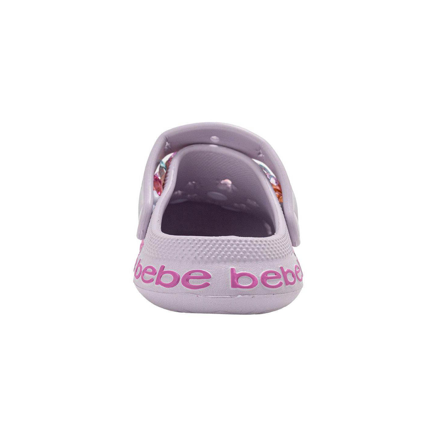 Сабо Bebe EVA Clog with Chain with Logo Grosgrain Ribbon and Charms для девочек, цвет: Лавандовый — фото 3