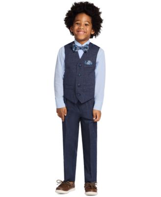 Boys' 2T-7 Long-Sleeve Shirt, Vest, Pants & Bowtie, 4-Piece Set