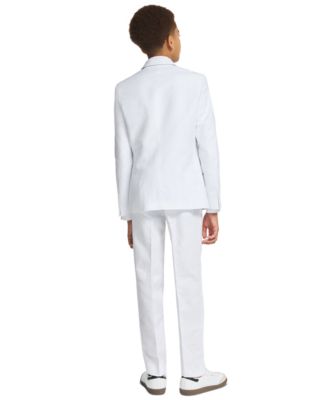 Boys' 8-20 Tri-Blend Zip Closure Linen Suit Pants