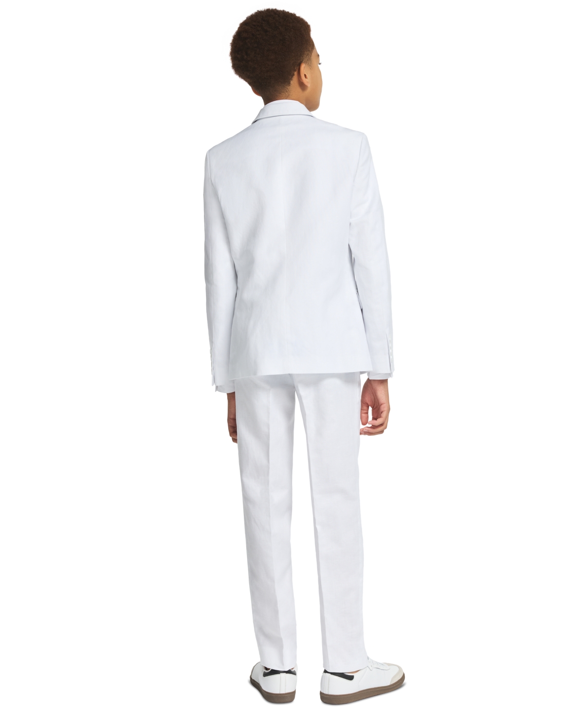 Calvin Klein Boys' 8-20 Tri-Blend Zip Closure Linen Suit Pants