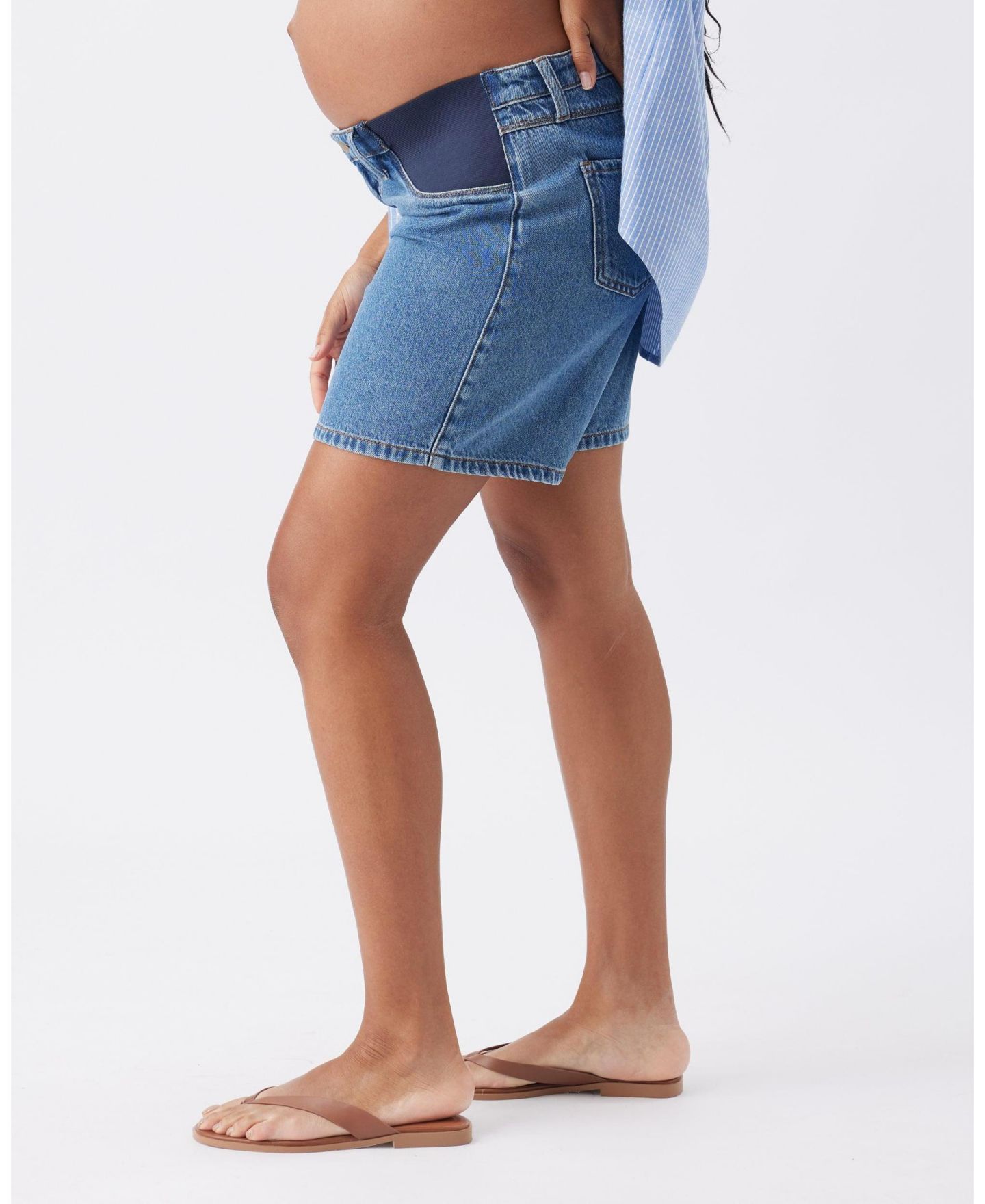 Ripe Maternity Maternity Ripe Dion Denim Short Classic Wash, цвет: Варёный — фото 5