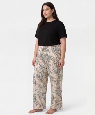 Plus Size Mid-Rise Cotton Pajama Pants