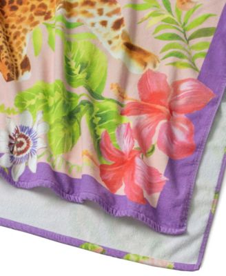 Cotton Hidden Leopard Printed Beach Towel, 38" x 70"