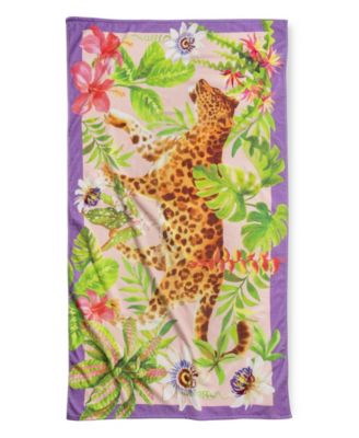 Cotton Hidden Leopard Printed Beach Towel, 38" x 70"