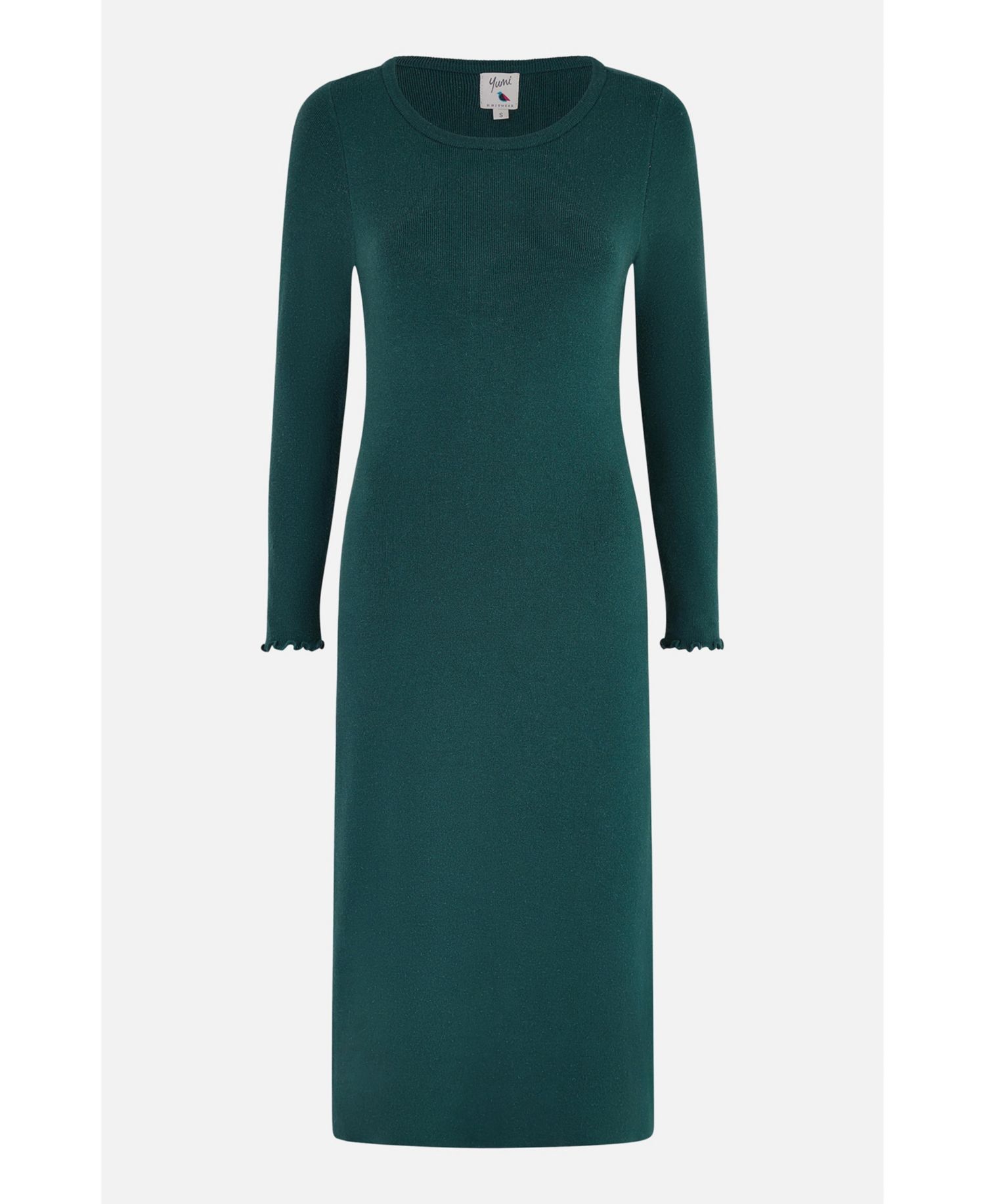 Women's Luminous Sparkle Knit Midi Sweater Dress
