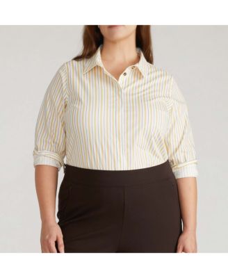 Plus Size Stretch Poplin Shirt Classic Fit