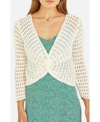 Women's Crochet Cotton Twisted Bolero Top