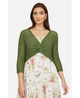 Women's Crochet Cotton Twisted Bolero Top