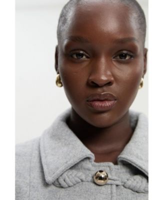 Women's Tailored Knot Detail Midi Coat