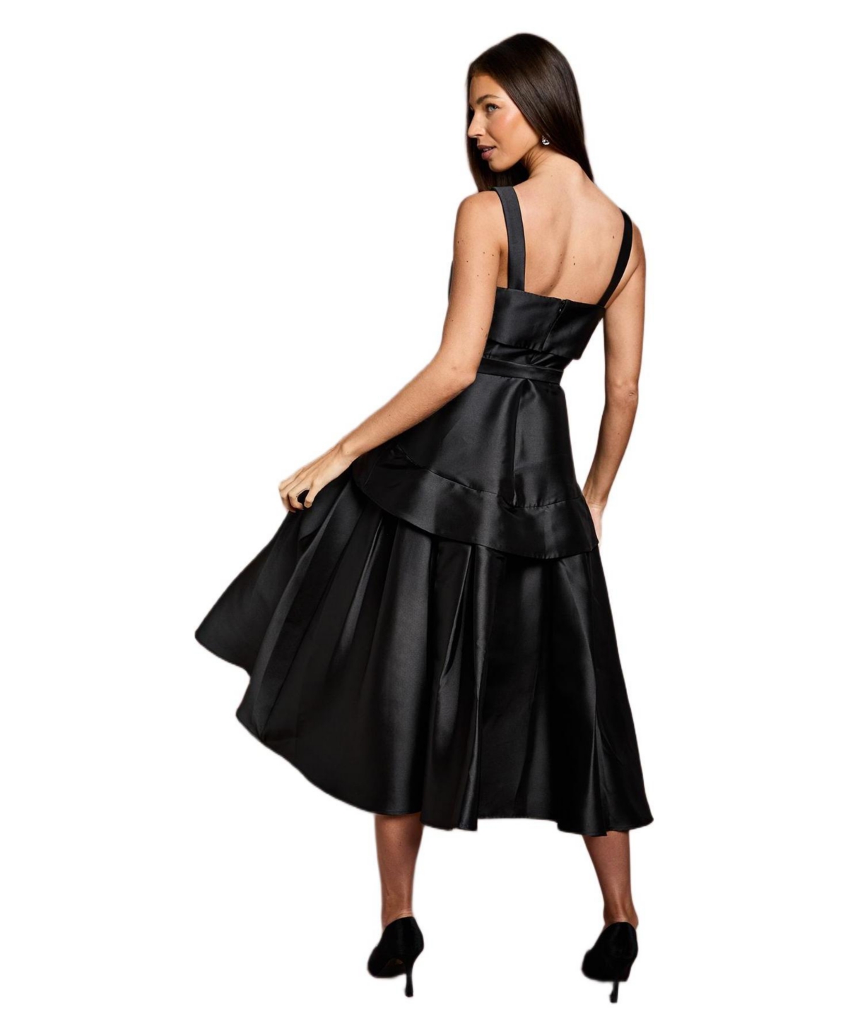 Coast Women's Lisa Twill Volume Belted Midi Dress