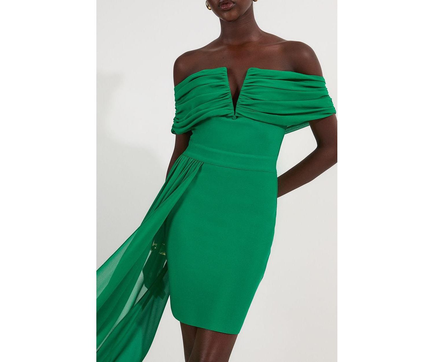 Women's Figure Form Bandage Knit Bardot Dress