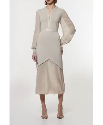Women's Woven Sleeved Pleated Dress