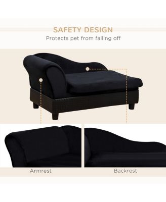 Small Pet Sofa with Storage & Tufted Cushion