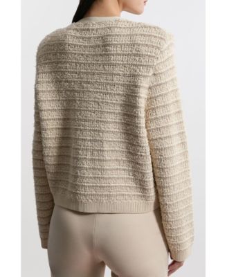 Women's Textured Military Trim Knit Jacket