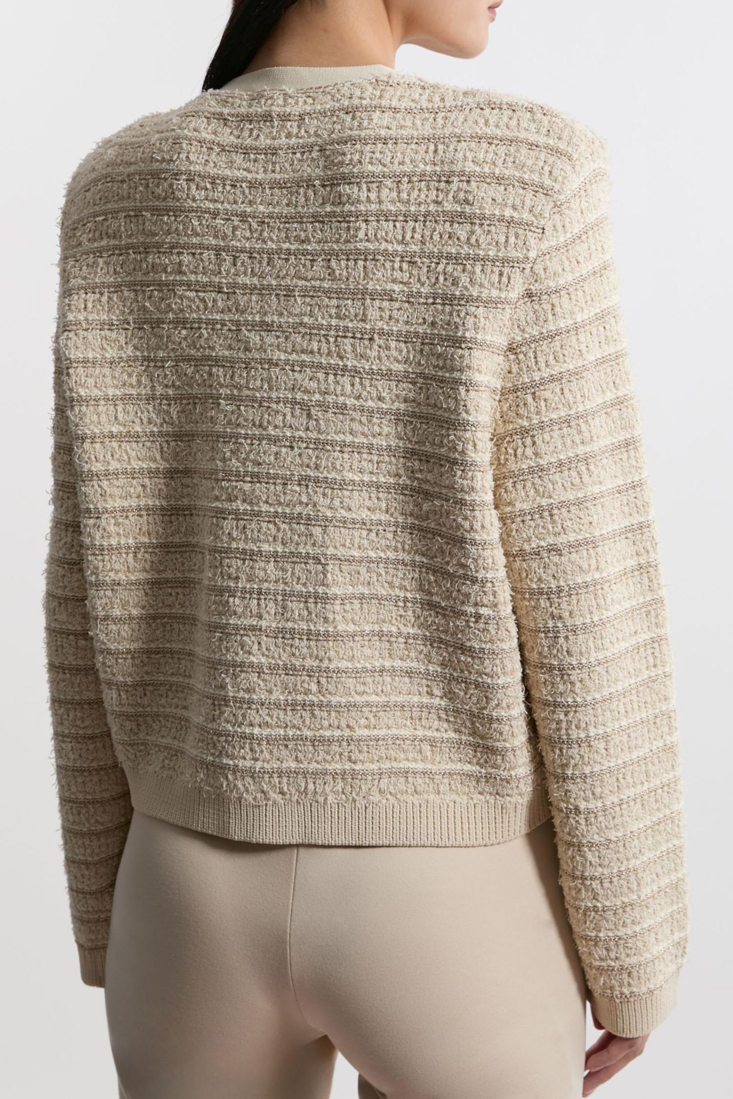 Women's Textured Military Trim Knit Jacket