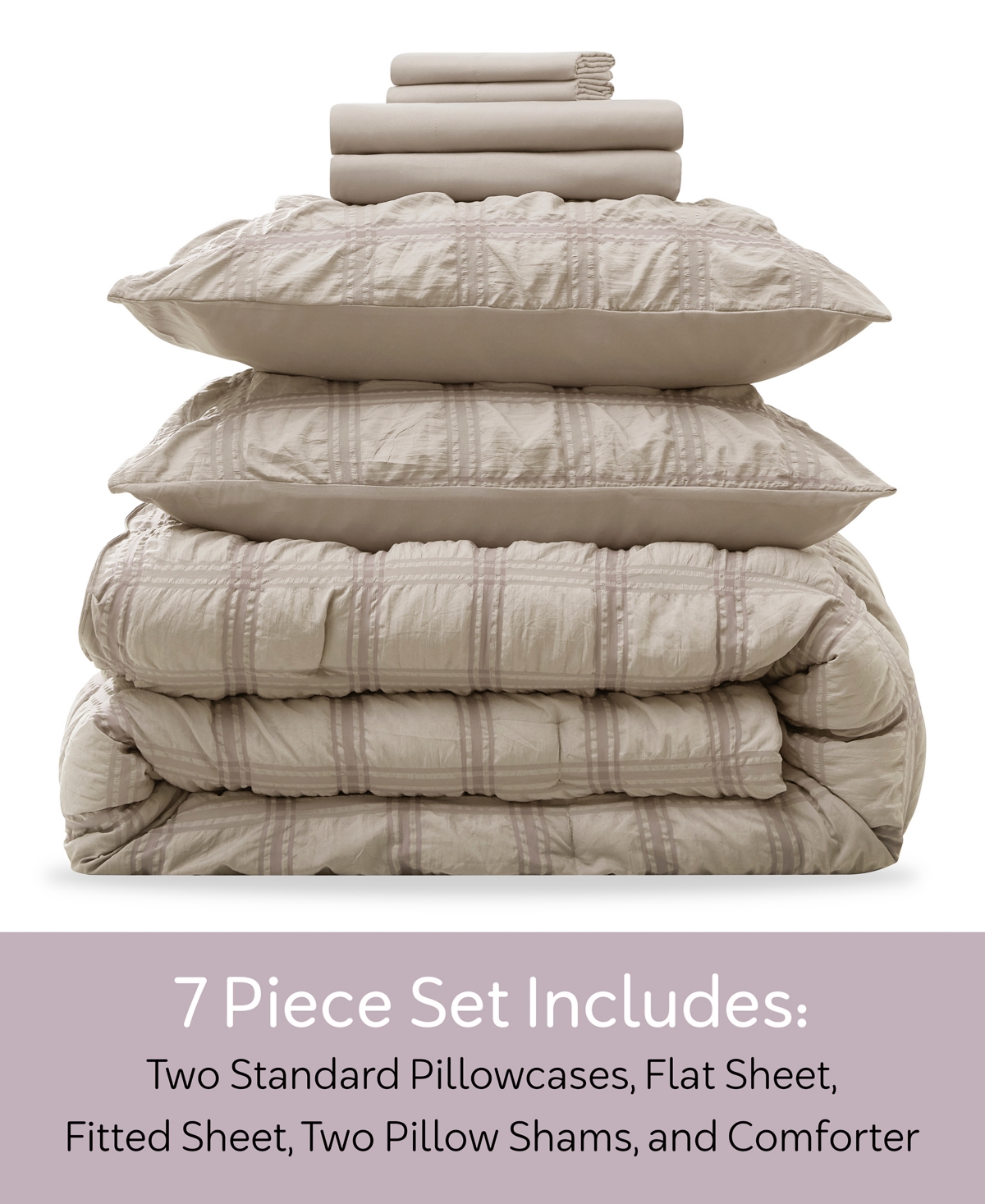 Nestl Luxury Soft Seersucker Design 7-Pc. Comforter Set