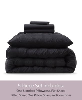 Luxury Soft Seersucker Design 5-Pc. Comforter Set, Twin/Twin XL