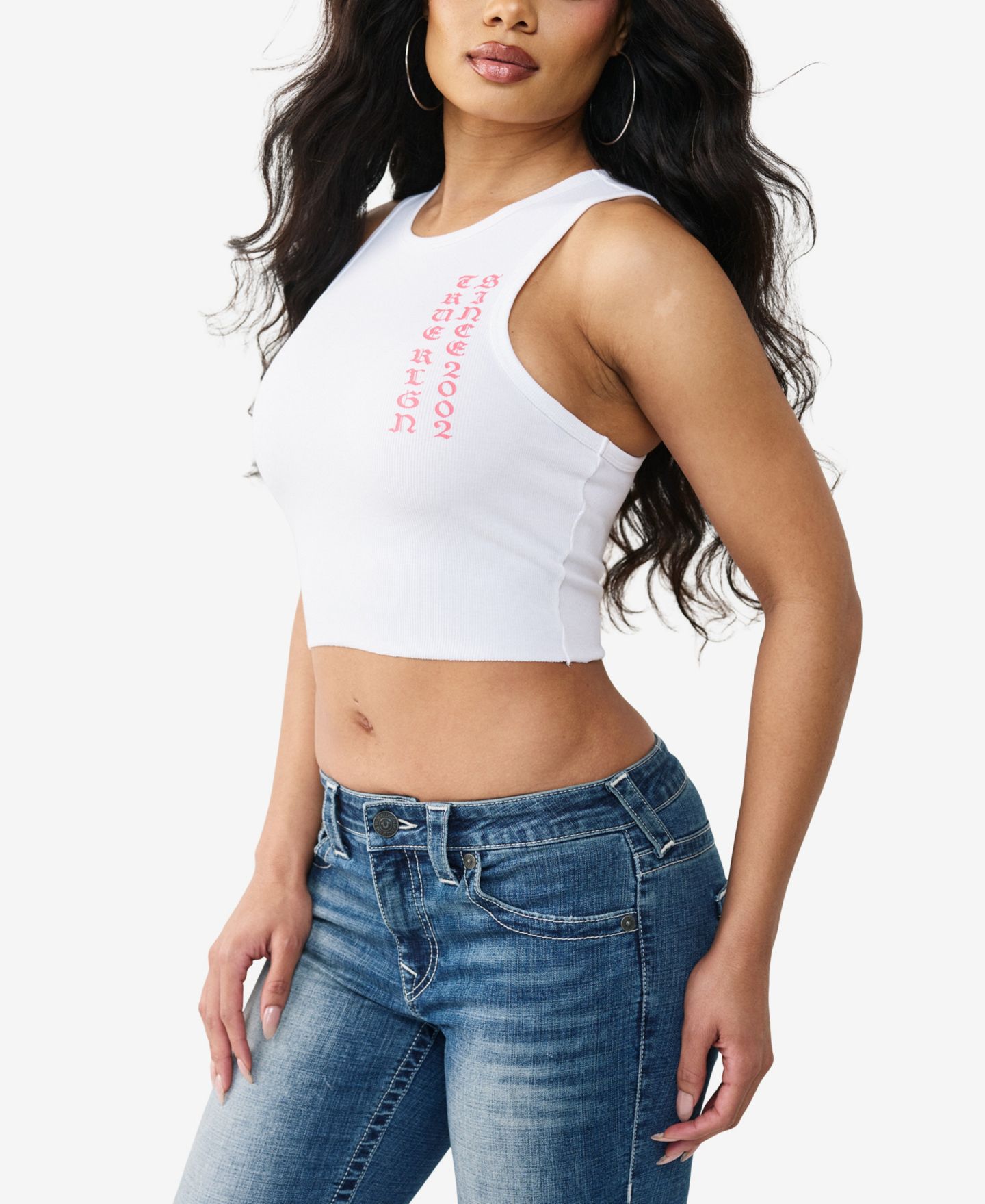 Женский топ True Religion Rib Racer, цвет: Оптический белый — фото 2