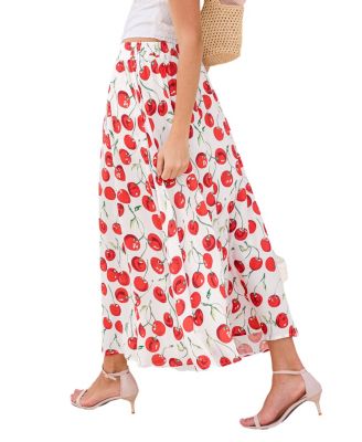 Women's Garnish Cherry Midi Skirt