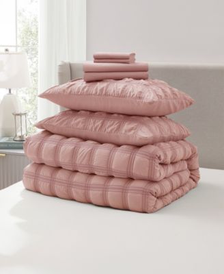 Luxury Soft Seersucker Design 7-Pc. Comforter Set, Queen