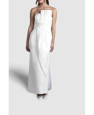 Women's Strapless Bow Wedding Maxi Dress