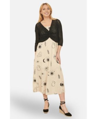 Women's Crochet Cotton Twisted Bolero Top