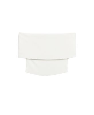 Women's Foldover Zip-Front Bandeau Top