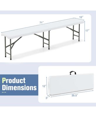 6 ft Plastic Folding Bench with 1320 LBS Capacity Handle & Lock For Outdoor Picnic