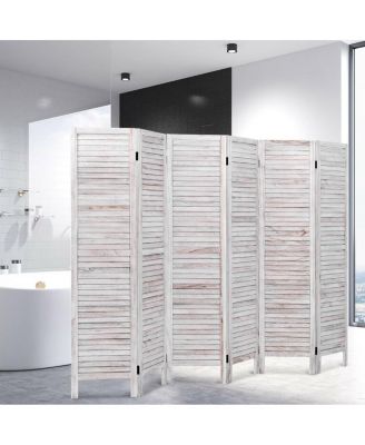 67'' High 6 Panel Room Divider Furniture Classic Venetian Wooden Slat Home