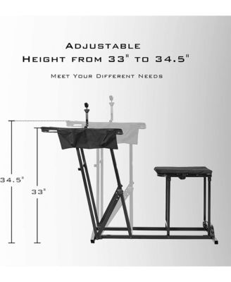 Foldable Shooting Table w/ Height Adjustable Hunting Gun Rest for Outdoor Range