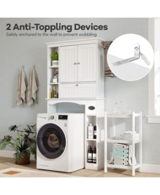 Over the Toilet Storage Cabinet Bathroom Storage Organizer with Toilet Paper Holder