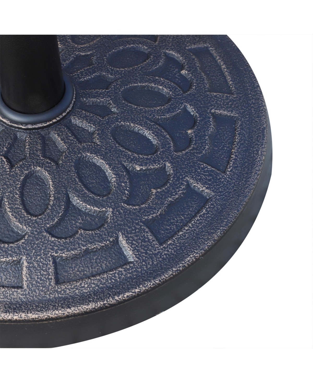 Outsunny 17" Round Decorative Resin Rose Umbrella Pole Holder w/ Finish