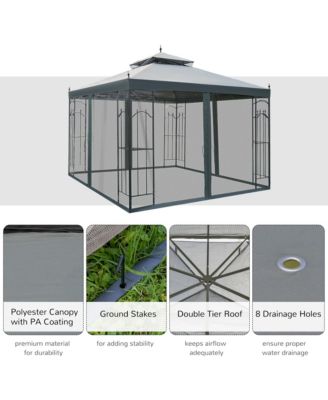 Decorative Outdoor Gazebo with Corner Shelves