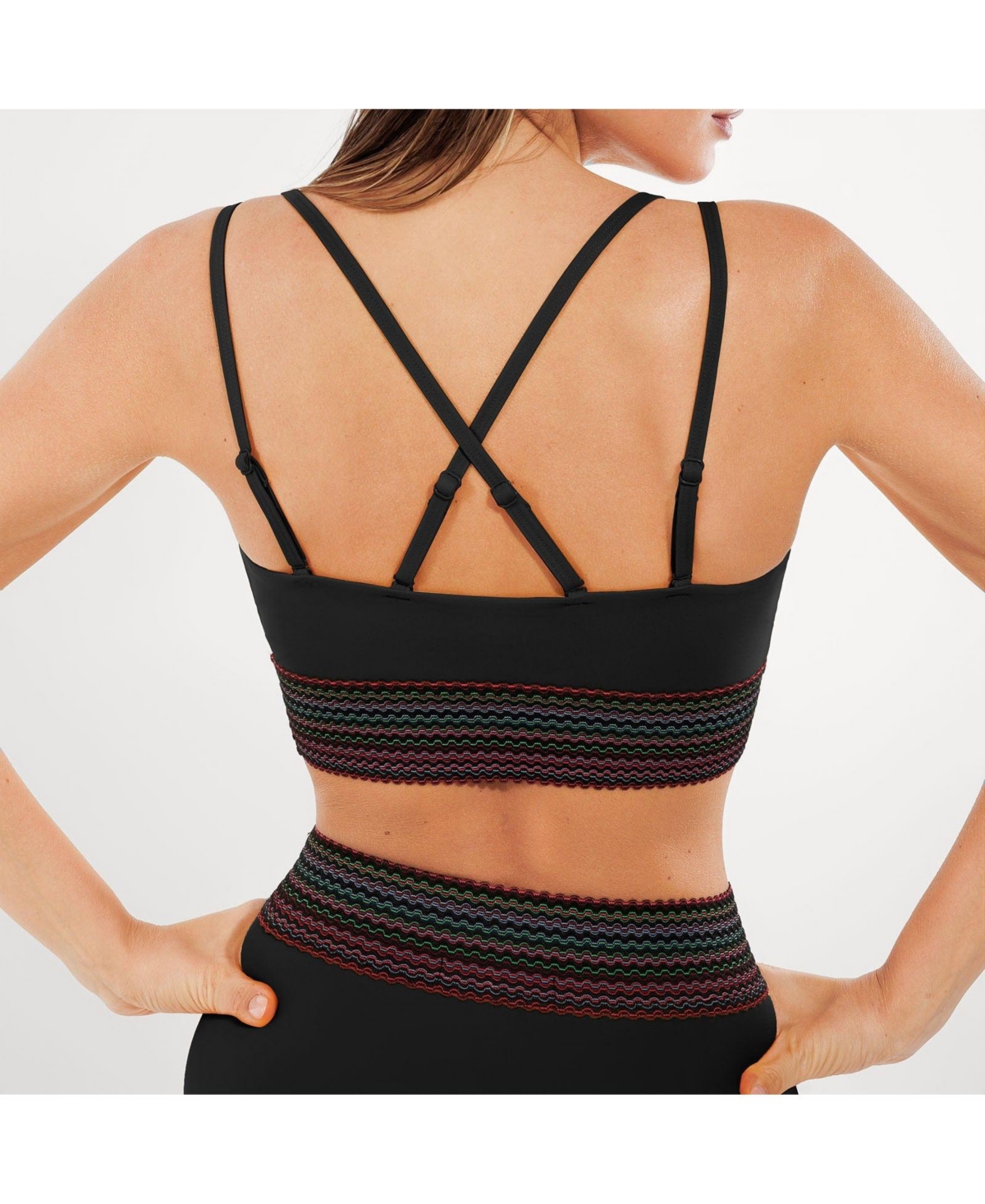 Popilush Women's Boho Trim High Waist Tummy Control Bikini Set