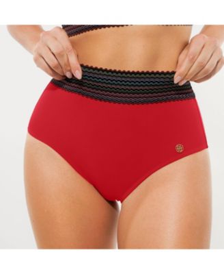 Women's Boho Trim High Waist Tummy Control Bikini Set