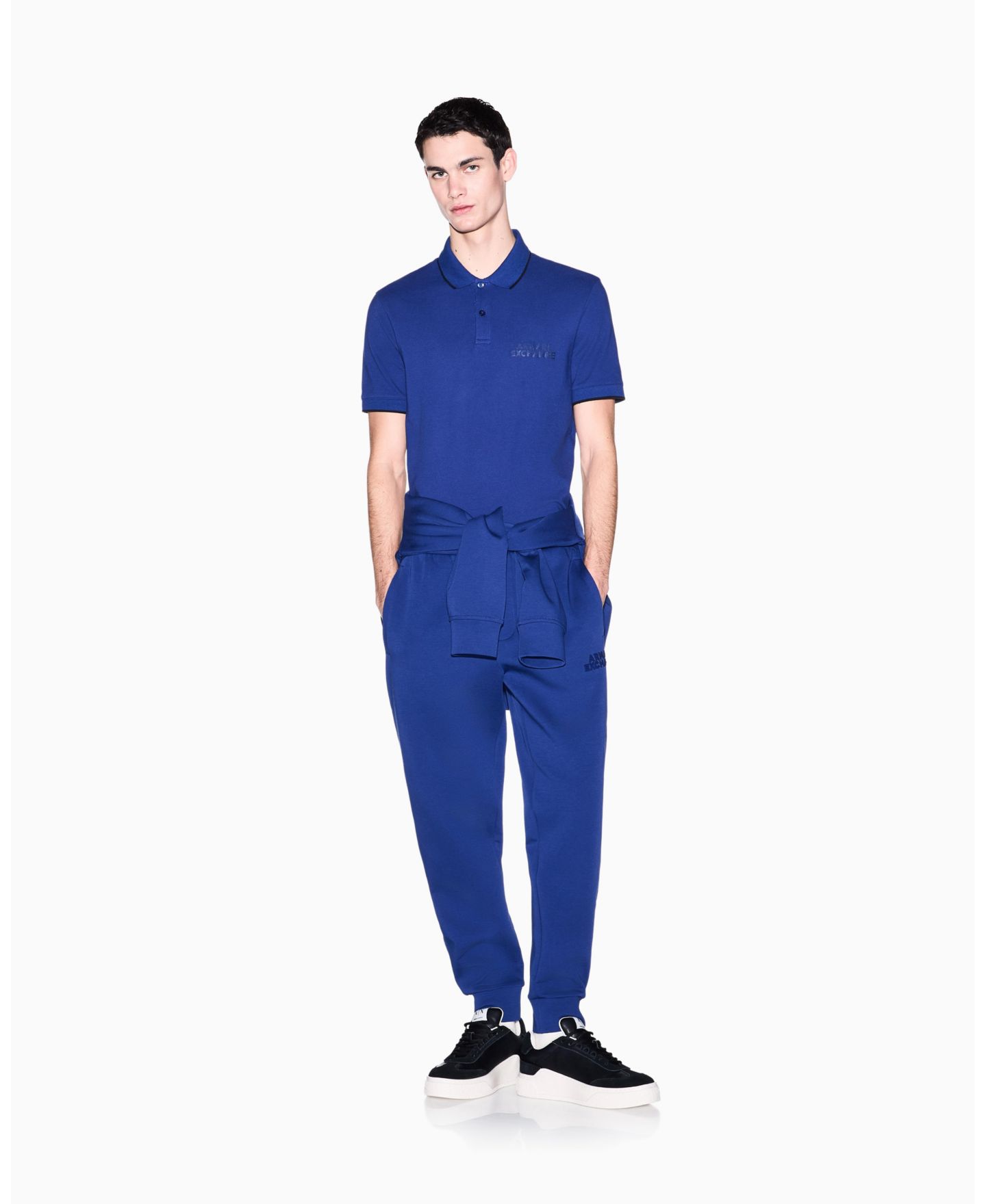 Мужские брюки A|X Armani Exchange Elevated Logo Fleece Jogger, цвет: Синий — фото 4