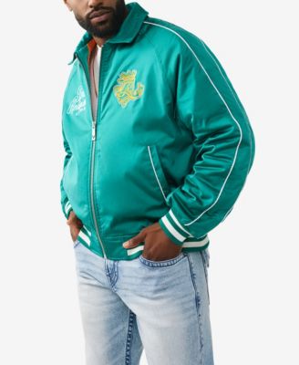 Men's Crest Satin Retro Bomber Jacket