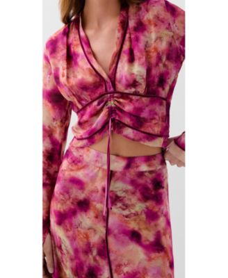 Women's Tie Velvet Print Shirt