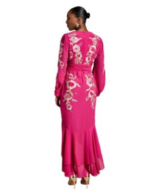 Women's Embellished High Low Maxi Dress