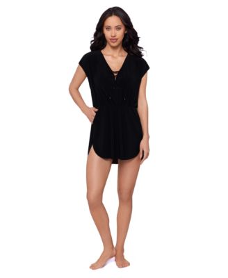 Women's Lace-Up Cover-Up Swim Dress
