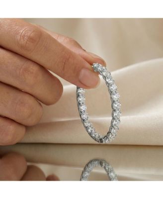 Dazzling Unique "Inside-Out" CZ Statement Hoop Earrings