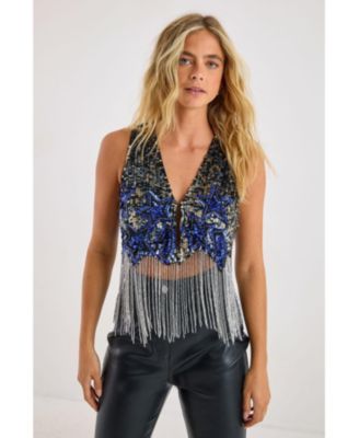 Women's Embellished Tassel Vest