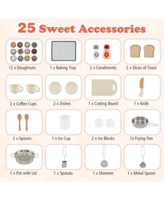 Children s Pretend Toy Kitchen Playset with Lights & Sounds, Interactive Fun