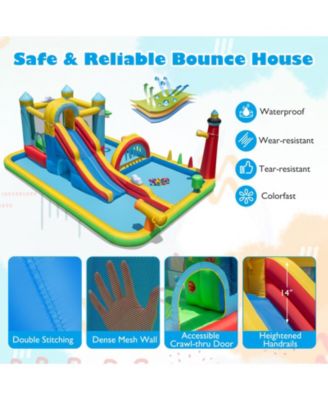 Giant Inflatable Water Slide Park with Long Slide and 750W Blower Included