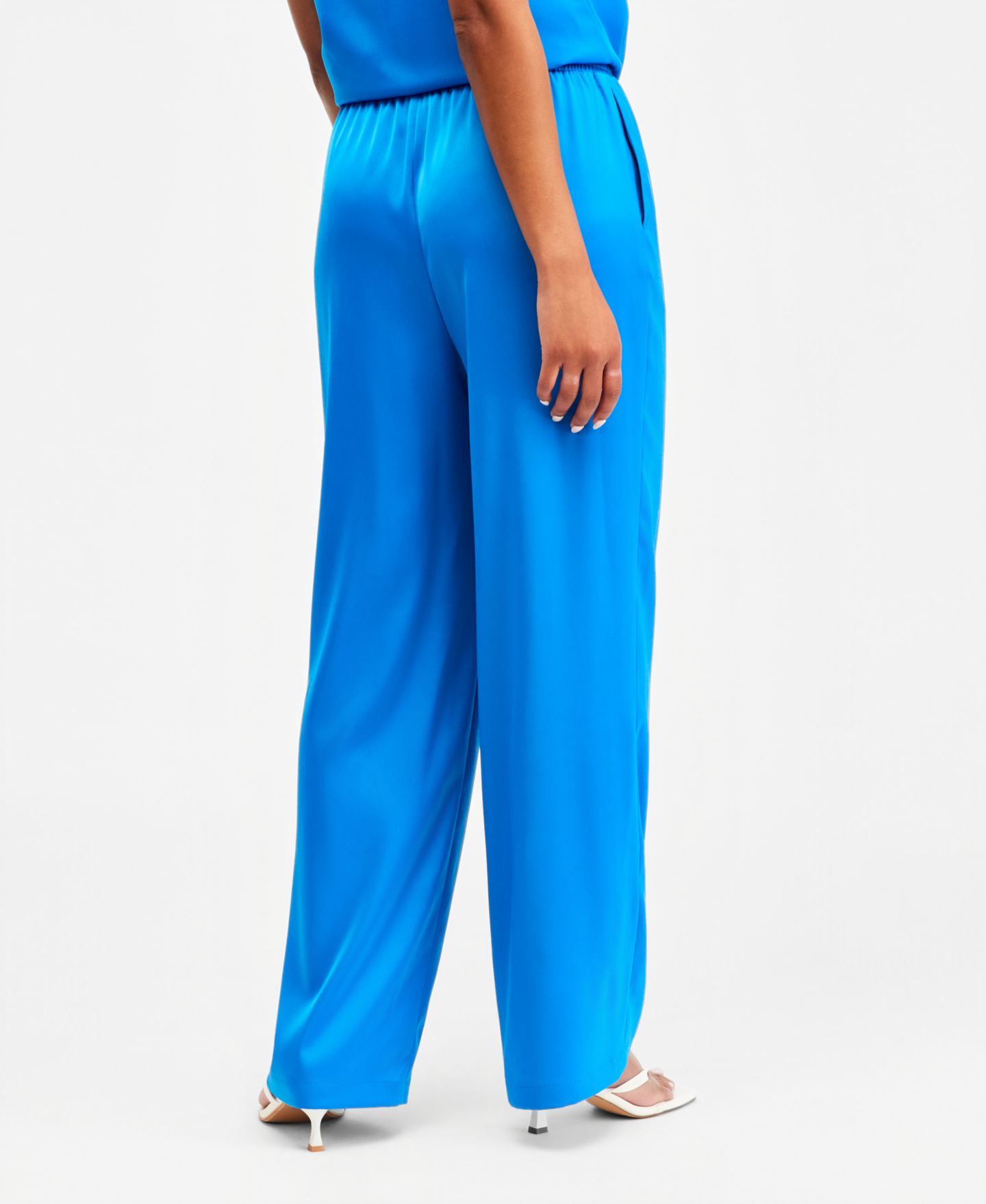 Женские брюки Bar III Satin Pull-On, цвет: Глубокий аквамариновый — фото 3